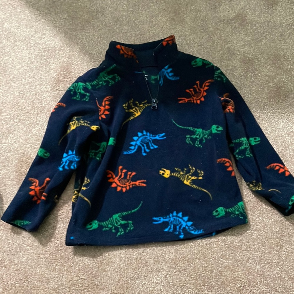 Toddler dinosaur fleece half zipup